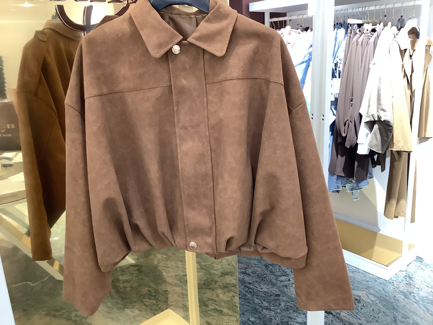 Giubbino bomber camoscio