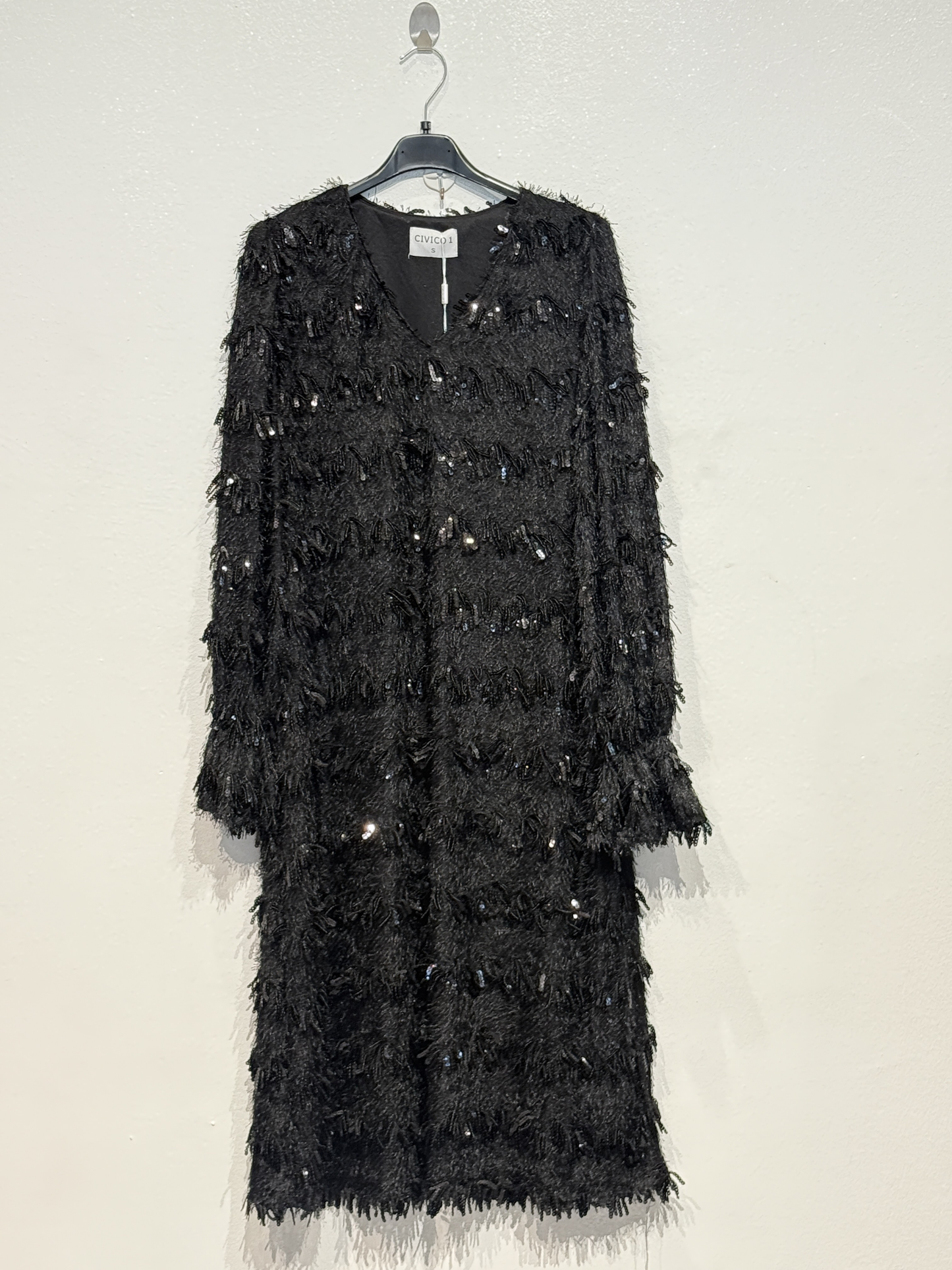 Abito lungo in paillettes