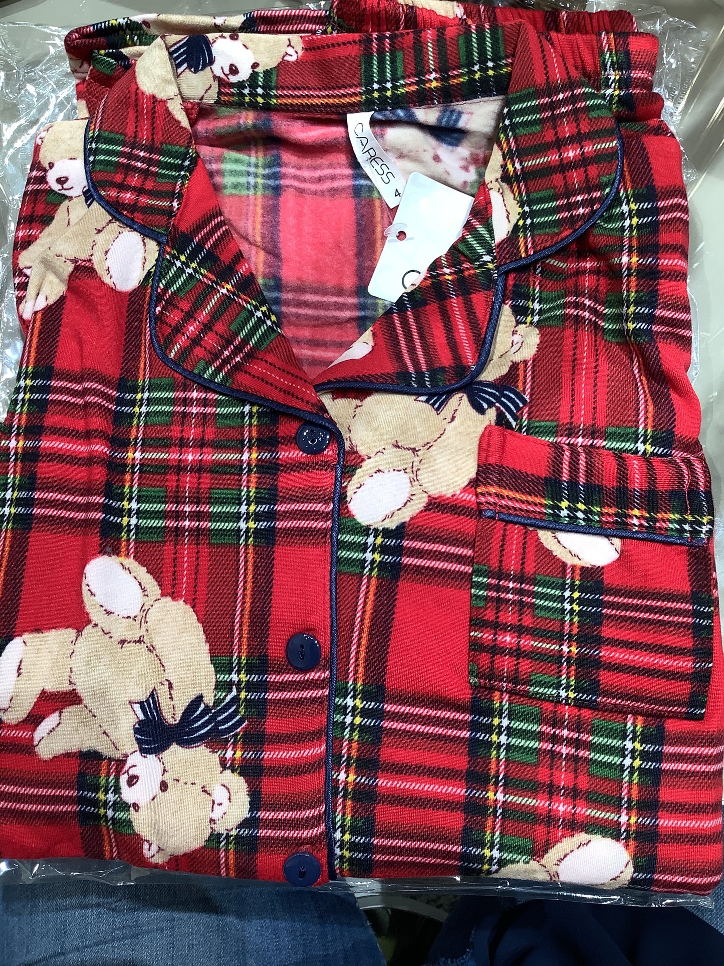 Pigiama bambino scozzese con orsacchiotti