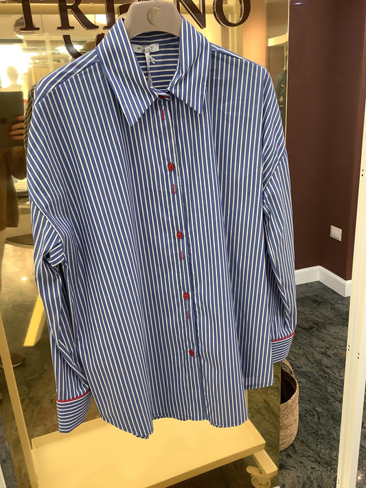 Camicia blu di cotone