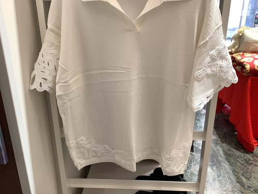 Polo in filo con ricamo