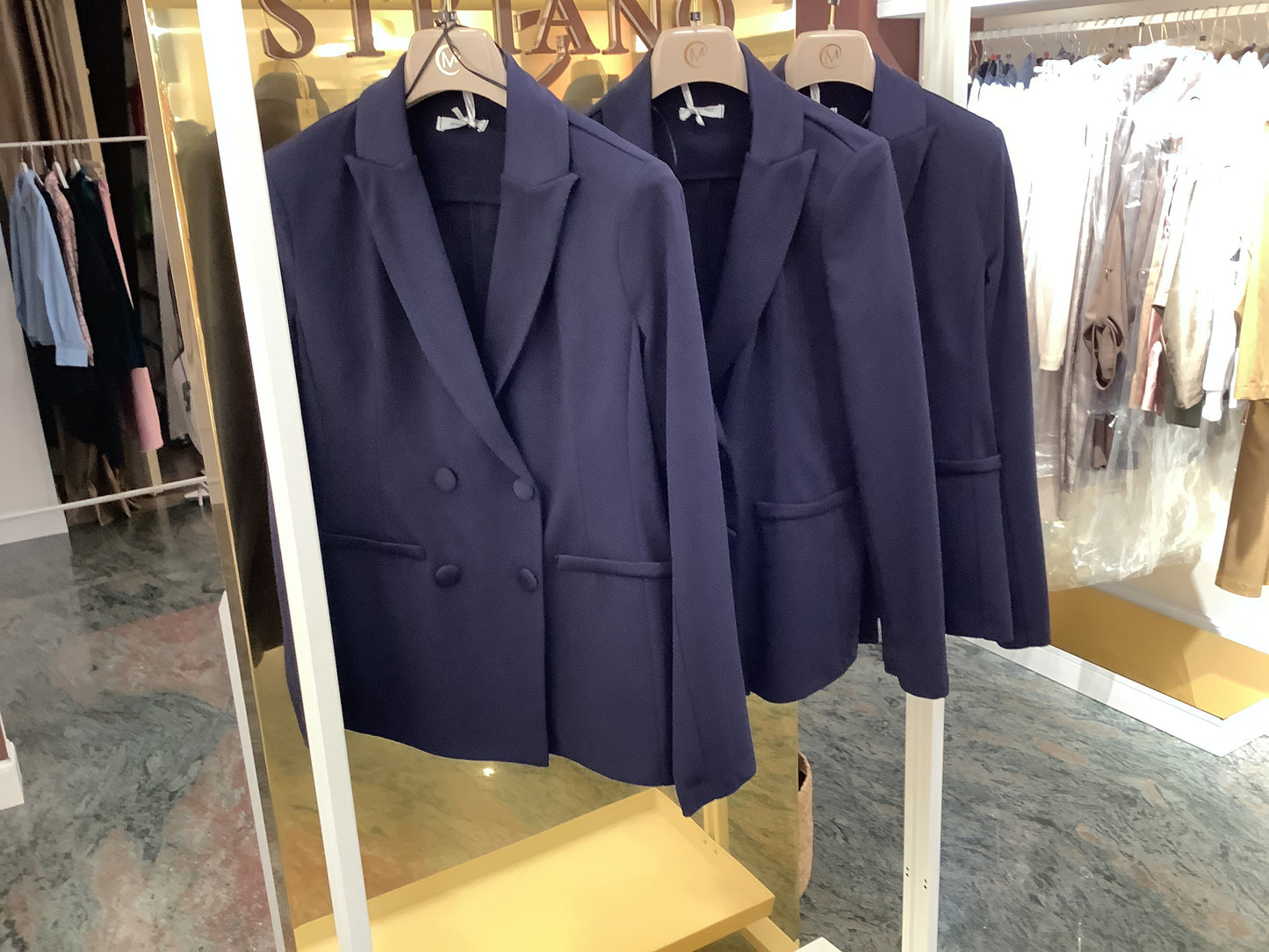 Giacca blu e beige doppio petto