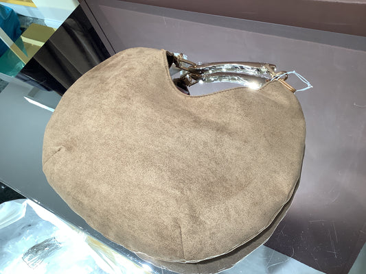 Borsa in camoscio con manico oro