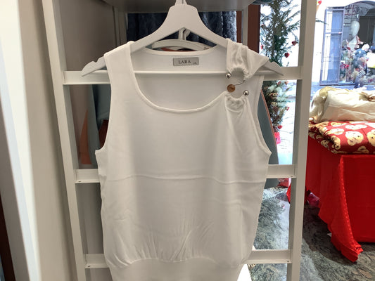 Canotta in filo con applicazione gioiello