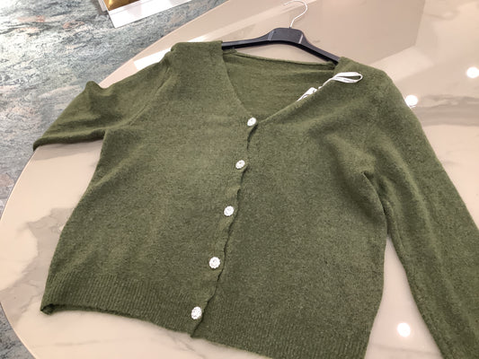 Giacca in lana con bottoni gioiello