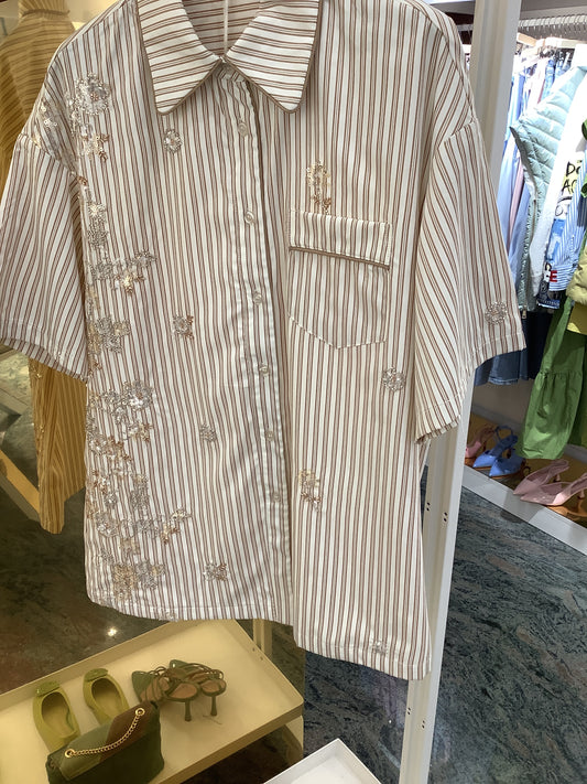 Camicia manica corta con strass