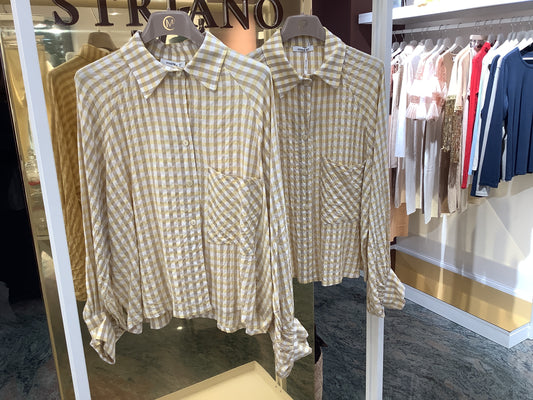 Camicia giallo giallo cotone