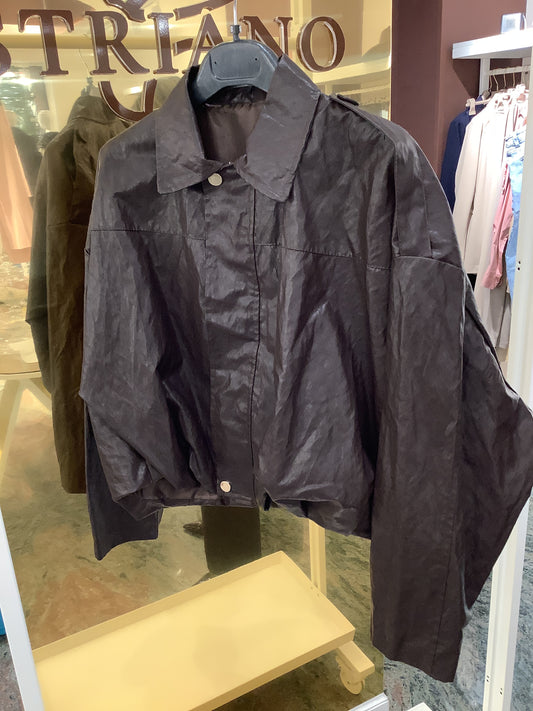 Giubbino bomber vir pelle