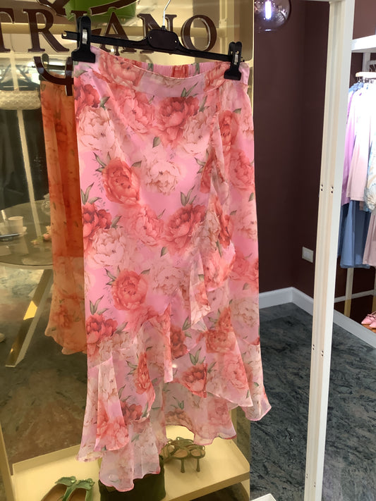 Gonna di chiffon con rusciola