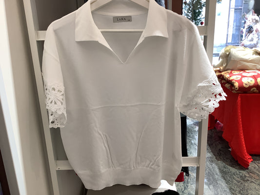 Polo in filo con ricamo