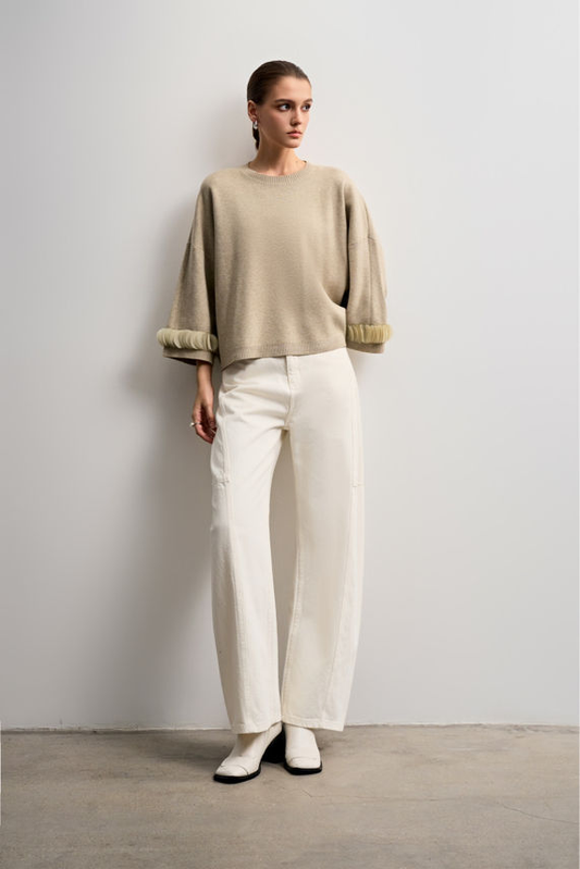 Maglione Girocollo Manica Ampia con Dettaglio