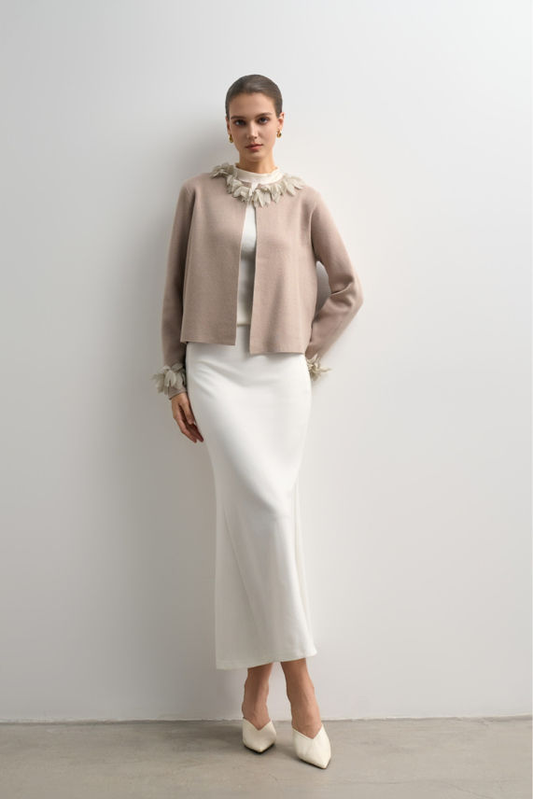 Cardigan/Giacca corta con applicazioni floreali 🌸