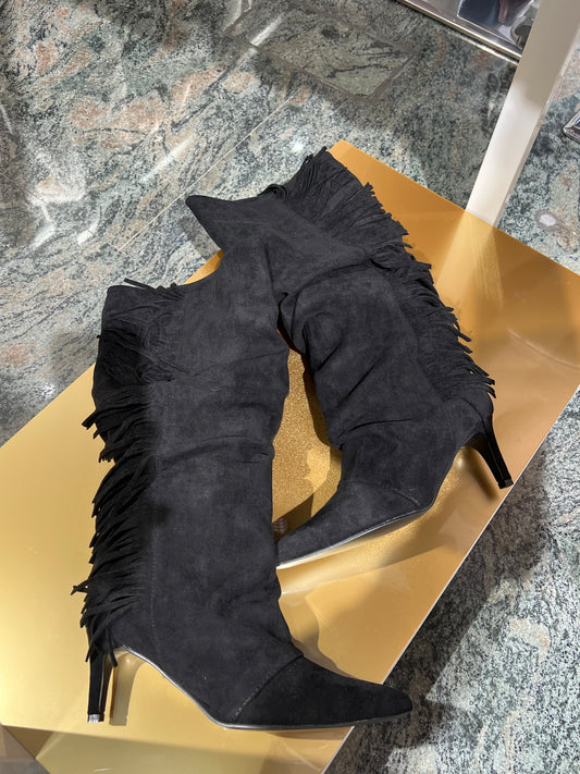 Stivale alto con frange