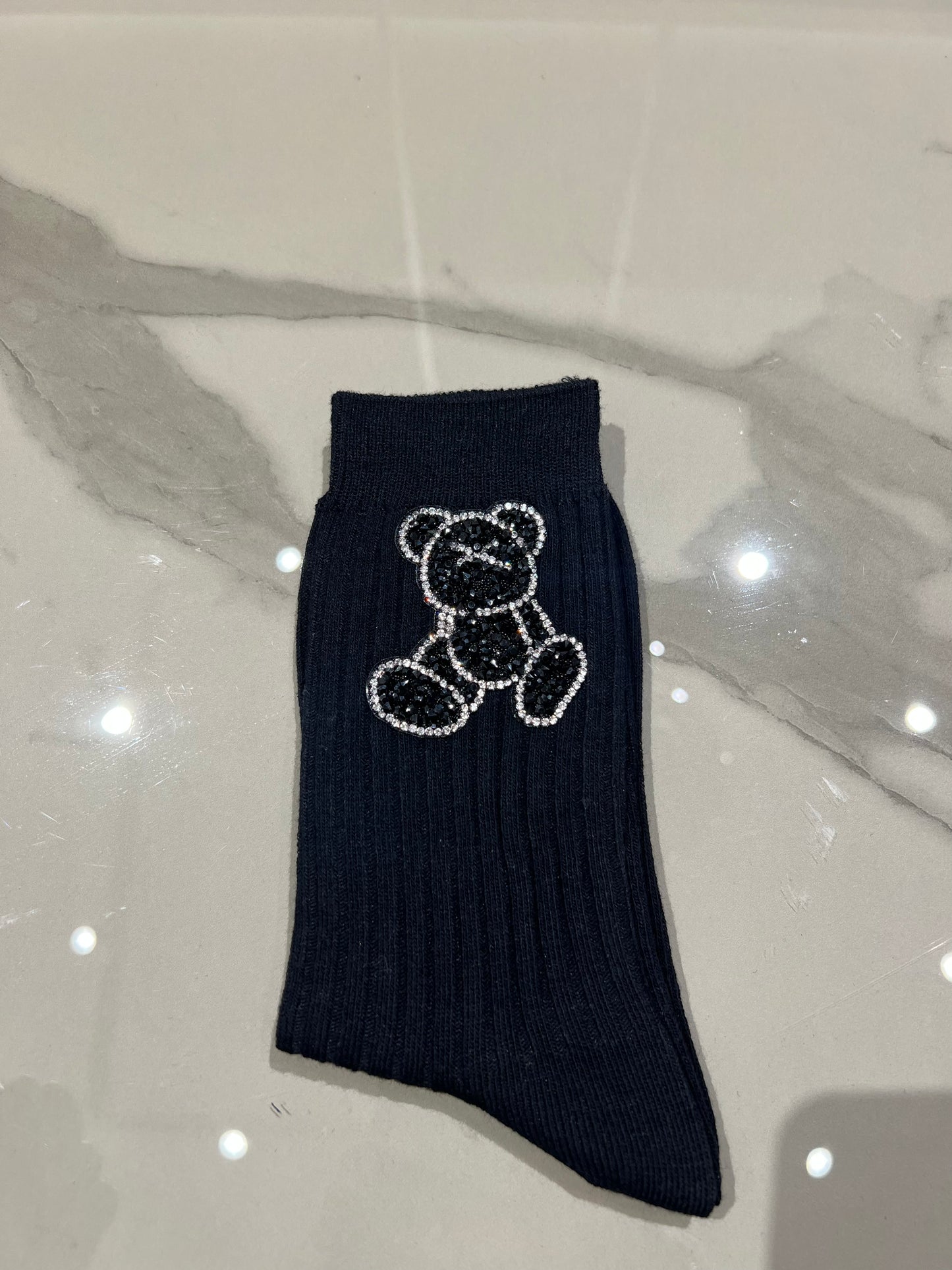 Calzini con orso brillantinato