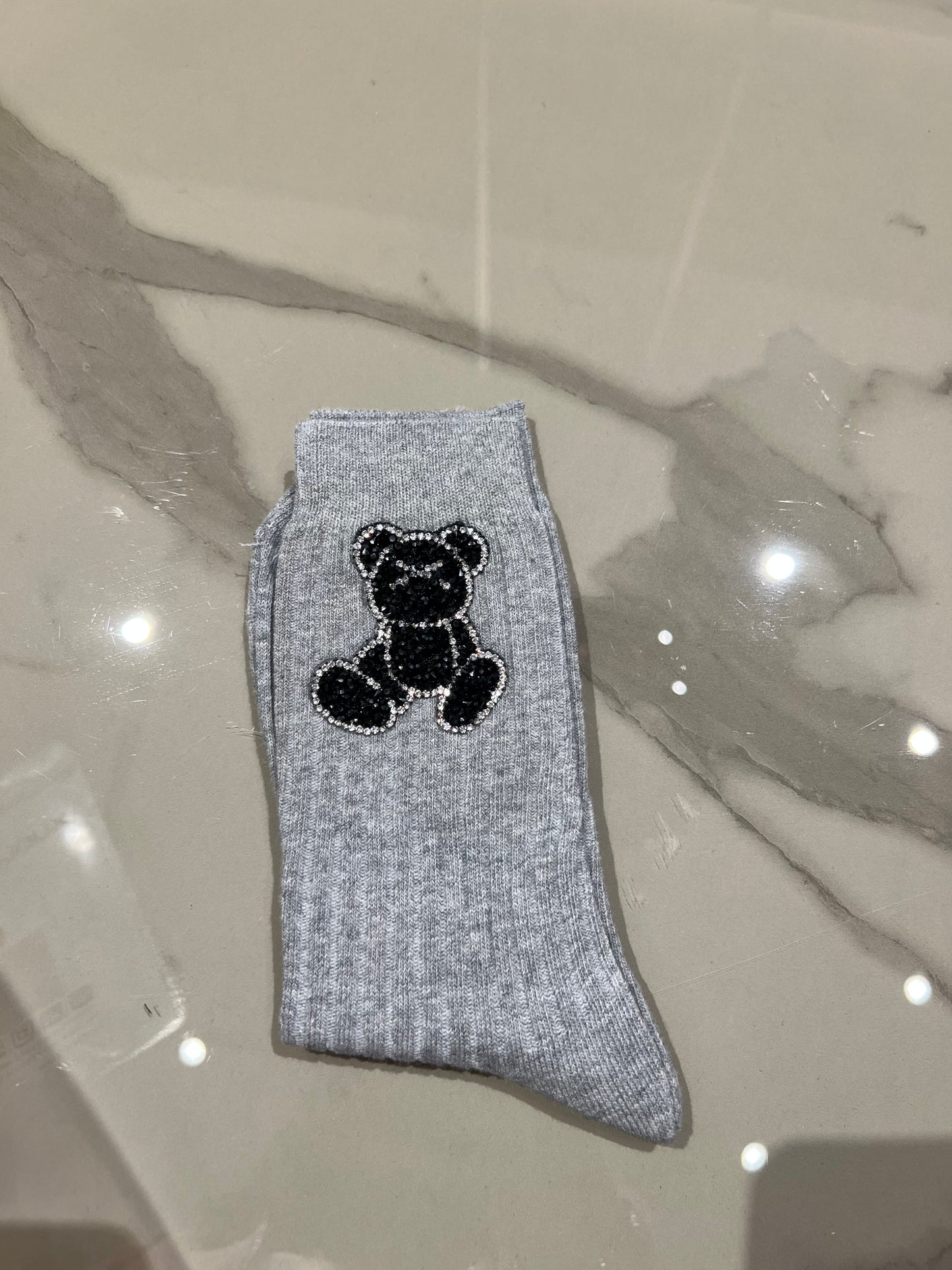 Calzini con orso brillantinato