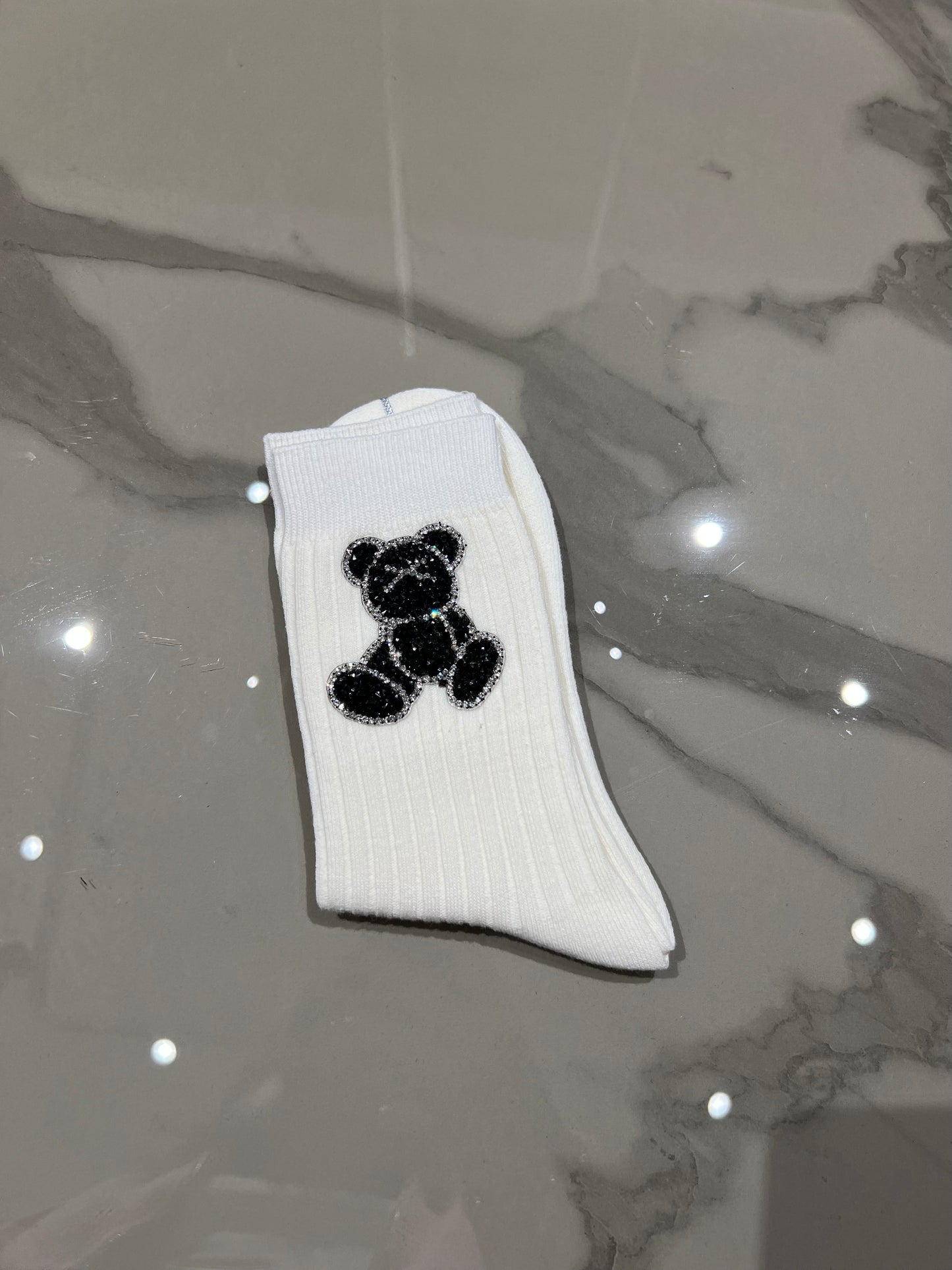 Calzini con orso brillantinato