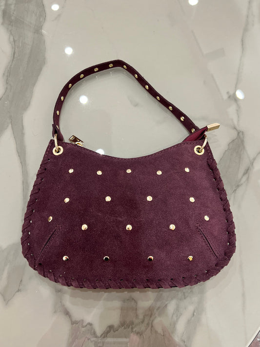 Borsa in camoscio con borchie