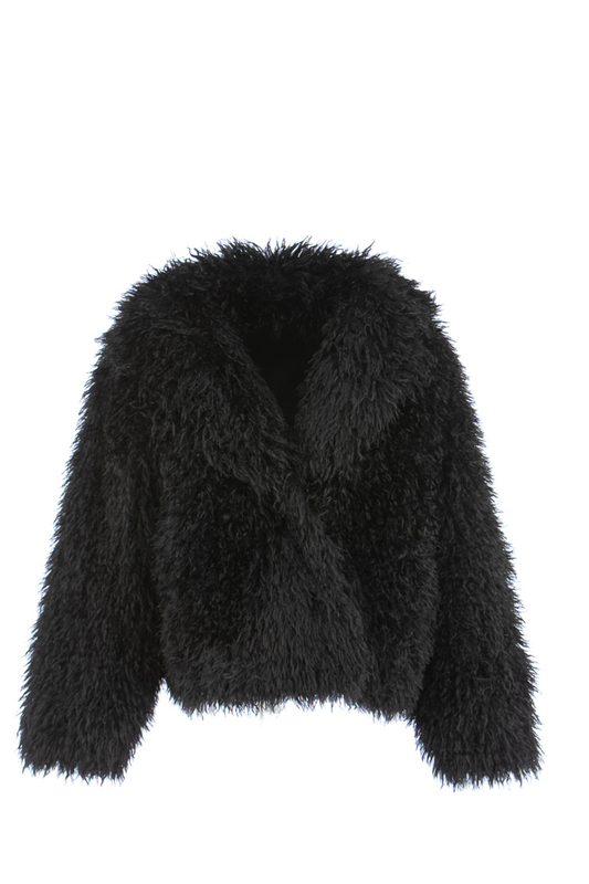 Giacca corta con pelo lungo