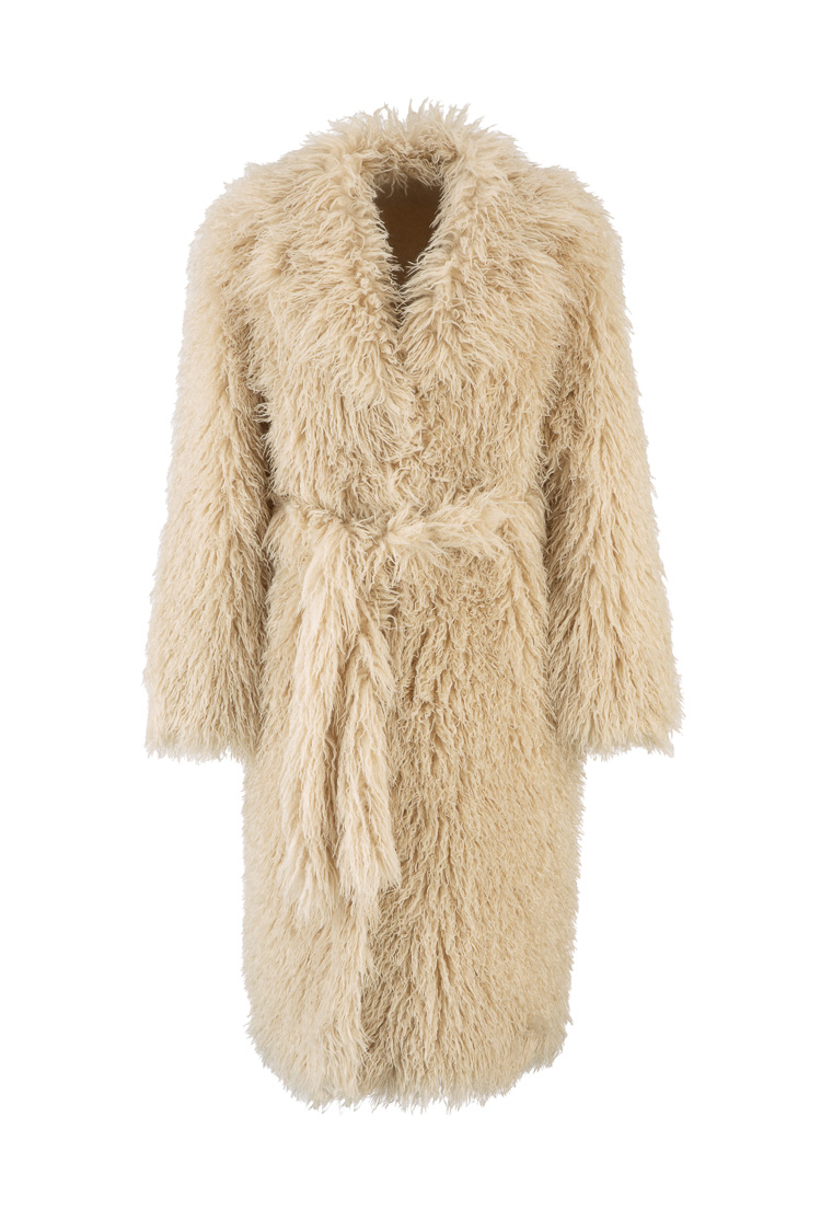 Giacca lunga con pelo lungo