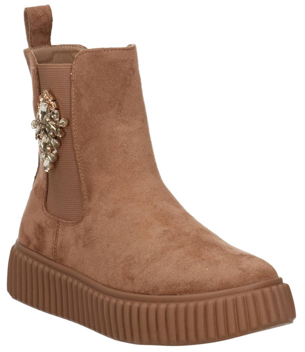 Stivaletto basso in camoscio con gioiello