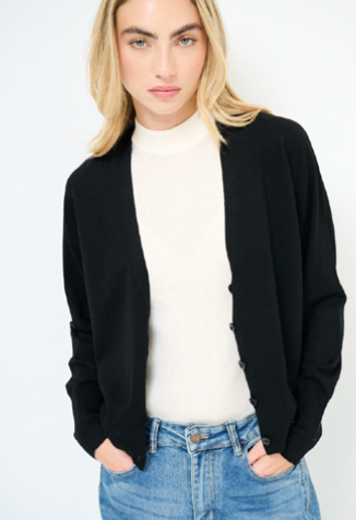 Cardigan scollo V misto lana